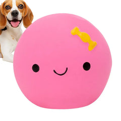 Egg Ball Dog Toy Soft Latex Rubber Animal Interactive Fetch Ball Cute Egg Doll Shape Four-color Squeaky Egg Dog Ball For Small