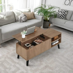 Modern Lift-Top Coffee Table with Hidden Storage – Versatile Adjustable Table for Living Room, Dining & Work