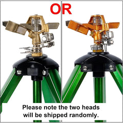 Impact Sprinkler Head on Tripod Base, Heavy Duty Lawn Sprinkler, 360 Degree Large Area Irrigation, Brass Sprinkler Nozzle