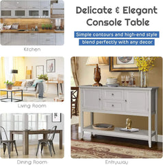 Buffet Sideboard, Wood Storage Cabinet, Console Table with Storage Shelf,2 Drawers and Cabinets, Living Room Kitchen Dining Room