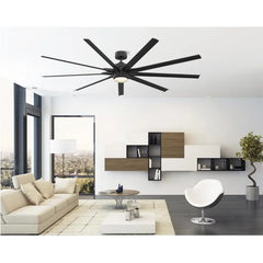 Fanimation FPD8159BLW Odyn 84 inch Indoor/Outdoor Ceiling Fan with Black Blades and LED Light Kit