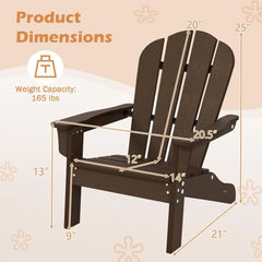 Kids Adirondack Chair Set of 2, All-Weather HDPE Patio Chair with Armrests, Fire Pit Chair for Kids Ages 3-8, Outdoor Ki