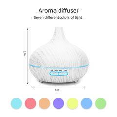 For Home 550ml Wood Grain Essential Oil Diffuser  Ultrasonic Aromatherapy Humidifier with Remote  6 Essential Oils  Auto Shut Of