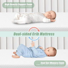 Pack and Play Mattress Pad,Dual-Sided Memory Foam Pack Mattresses,Portable Crib Mattress for Pack with Washable Removable Cover