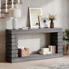 70.8-Inch Long Console Table, Wood Entryway Table with Storage, Narrow Sofa Table for Living Room Entryway Hallway