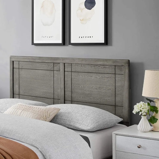 Archie Queen Wood Headboard in Gray headboards