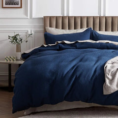 Cotton Duvet Cover King - 100% Cotton Waffle Weave Coconut White Duvet Cover King Size, GentleSoft™ and Breathable Bedding Set