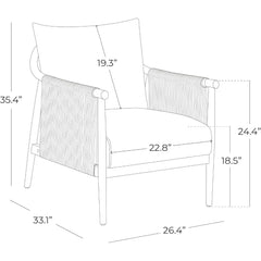 Braid Armchair, Modern Accent Chair for Living Room, Cream  chairs living room  accent chairs for living room