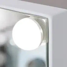 Vanity Mirror with Lights & Bluetooth Speaker, 15 Dimmable Bulbs, Touch Screen, USB Charging, 3 Color Modes