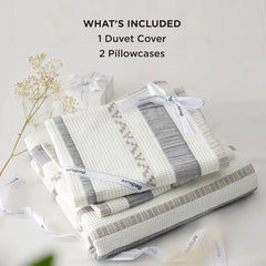 Cotton Duvet Cover King - 100% Cotton Waffle Weave Coconut White Duvet Cover King Size, GentleSoft™ and Breathable Bedding Set