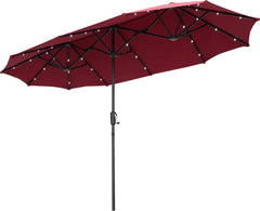 13Ft Large Patio Umbrella With Base Outdoor Double-Sided Market Extra Large Table Umbrella Outdoor Patio Easy Crank for Yard