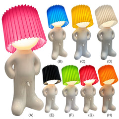 Creative Table Small Book Lights Little Naughty Boy Night Light Shy Man Lamp for Children Home Room with Lampshade Nightstand La