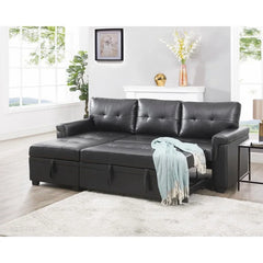 Sleeper Sectional Sofa with Convertible Sofa Bed & Storage Chaise