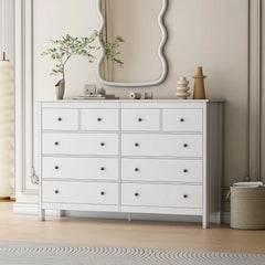 10 Drawer Dresser, 55" Modern White Dressers and Chests of Drawers,Dressers for Bedroom