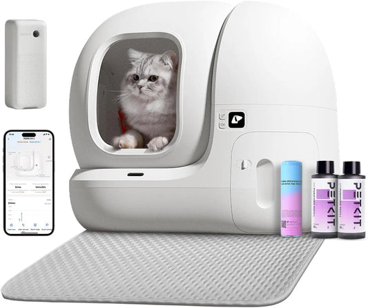 Self Cleaning Cat Litter Box PuraMax Cat Litter Box for Multiple Cats App Control/xSecure/Odor Removal Automatic Cat Litter Box