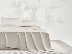 JELLYMONI Sheet Set, Rayon Derived from Bamboo, Cooling Bed Sheet Set - Soft, Breathable, Eco-Friendly, Hypoallergenic - 4 Pcs