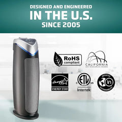 4-In-1 HEPA Air Purifier for Home, Large Rooms Up To 743 Sq. Ft. with HEPA Air Filter, UC-V Light & Odor Reduction, AC4825E, 22"