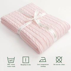 Ntbay 100% Cotton Cable Knit Toddler Blanket, Soft Warm Unisex Baby Blanket for Crib