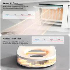 Smart Toilet with Bidet Built In, Foot Sensor Operation, Elongated Tankless Toilet with Automatic Flush,Heated Bidet Seat