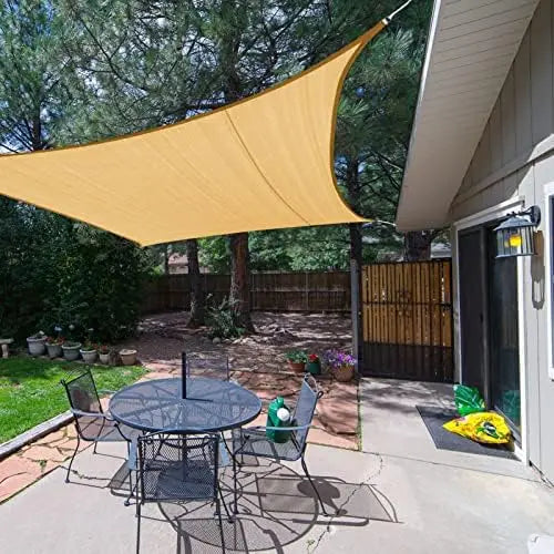 12'X20' Sun Shade Sails Curved Canopy Rectangular Sand 185Gsm Shade Sail Permeable For Patio De Yard Backyard, (We Make Custom