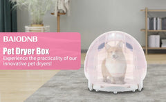 Foldable Smart Pet Dryer Box, Automatic Pet Dryer Small Dog Drying Box with 8 Fan 4 Speed, Cat Hair Blow 360° Ultra Quiet