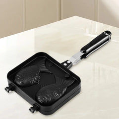Double Fish Shaped Taiyaki Dessert Waffle Cake Maker Pan Non Stick Taiyaki Cooking Bakeware Aluminum Alloy Taiyaki Baking Pan