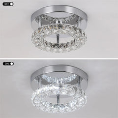 Crystal Flush Mount Ceiling Light Fixtures LED Round Square Chandelier Light Fixture Ceiling Lamp for Kitchen Hallway Foyer