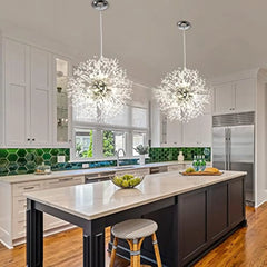 19.9 Chrome Modern Crystal Chandeliers Firework, Bubble Chandelier Lighting for Bathroom Dining Room Bedroom Kitchen Island Liv