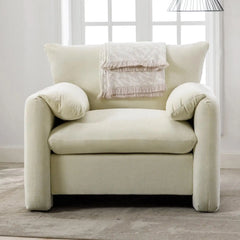 Accent Chairs for Living Room, Modern Upholstered Sofa Chair Comfy Chenille Armchair with Thick Cushion, Single Sofa/Side Chair
