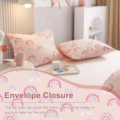 Twin Duvet Cover Kids 100% Cotton Butterfly White for Cute Bedding Set 3Pcs Ultra Soft Breathable Patterned Cartoon Comforter