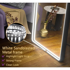 LED Full Length Mirror with Lights Arch Design,Body Mirror, Wall Mounted Mirrors, 56 "x 16"