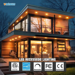 24 Pack 6 inch Recessed Lighting, 5CCT LED Recessed Light with Junction Box, 2700K-5000K Selectable, 13W Eqv 120W,