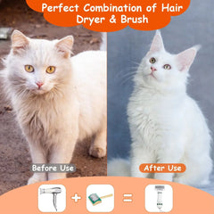 1600W Pet Hair Smart Hair Dryer with 4 Different Nozzles and 1 Hose, 4-in-1 Pet Suitable for Dogs and Cats, White