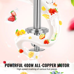 VEVOR 400W Ice Cream Blender Stainless Steel High-Speed Ice Cream Maker Mixer Make Various Flavors of Ice Cream for Commercial