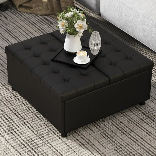 Bench, Storage Ottoman, Coffee Table, Lift Top Tufted Storage Ottoman for Living Room, Bench