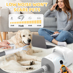 Pet Dog Hair Dryer, 4-in-1 Grooming Tool with 90m/s High-Speed and Temperature Control