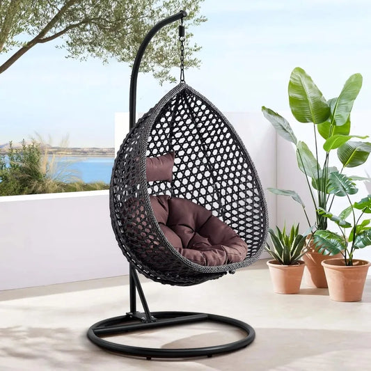 Hanging Egg Chair Hammock Indoor with Cushions, Swinging Chair for Bedroom Outdoor Patio Balcony Backyard, Hammocks