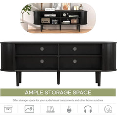 63'' TV Stand, TV Stands for Living Room, Entertainment Center with Storage and Sliding Door for 50/55/60/65 inch TV,