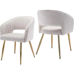 Modern Velvet Office & Dining Chair – Tufted Accent Armchair with Gold Metal Legs