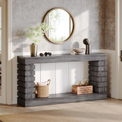 70.8-Inch Long Console Table, Wood Entryway Table with Storage, Narrow Sofa Table for Living Room Entryway Hallway