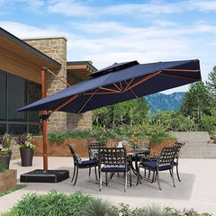 12ft Patio Umbrella Outdoor Square Umbrellas Large Cantilever Umbrella Windproof Offset Heavy Duty Sun Umbrellas