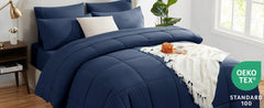 CozyLux Dark Grey California King Size Comforter Set 7 Pieces Cal King Bed in a Bag Dark Gray Bedding Sets Cali King with All Se