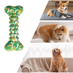 Dog Rubber Bone Chew Toys Funny Bite-resistant Bone-shaped Balls Dog Fetch Toy Interactive Fetch Throw Toys In Vibrant Colors