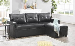 Sleeper Sectional Sofa with Convertible Sofa Bed & Storage Chaise