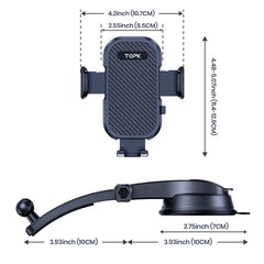 TOPK Car Phone Holder Stand Gravity Dashboard Phone Holder Mobile Phone Support Universal For iPhone 13 12 11 Xiaomi Samsung