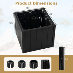 2-in-1 Outdoor Umbrella Base Planter w/Flower Box 4 Rolling Wheels 88 LBS Capacity