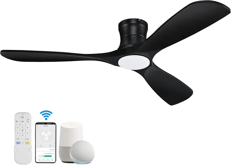52 "Smart Low Profile ceiling Fans with Lights Remote,Quiet DC Motor,Outdoor Indoor Flush Mount Fan,Control WIFIAle