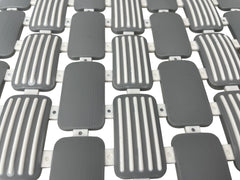 28.34" x 15.35 ", PP+TPE, Non-Slip Tile Bath Mat for Shower with Strong Suction Cups, Grey