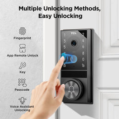 TCL D1 Max Security Video Smart Lock 2K Camera Doorbell & Fingerprint Keyless Entry 3-in-1 WiFi Door Lock PIR Motion Detection