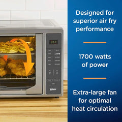 Air Fryer Oven, 10-in-1 Countertop Toaster, Large Enough for 2 Pizzas, Stainless Steel French Doors, XL Sized